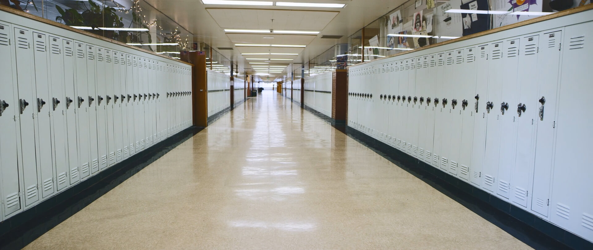 A school hallway in the United States