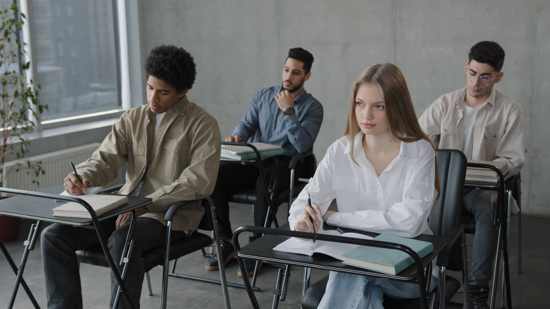 Students are attentively listening to the lecture