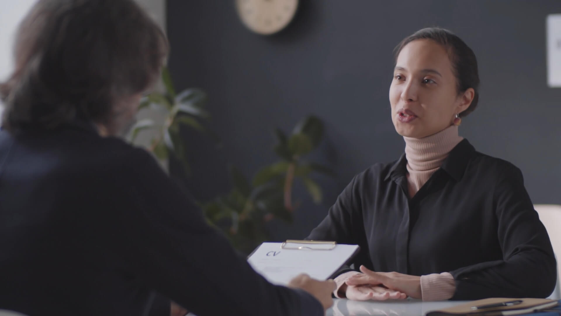 Woman at the Interview for Job