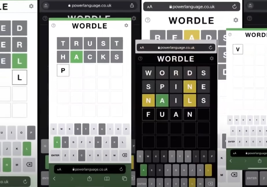 Multiple Wordle games open on phones